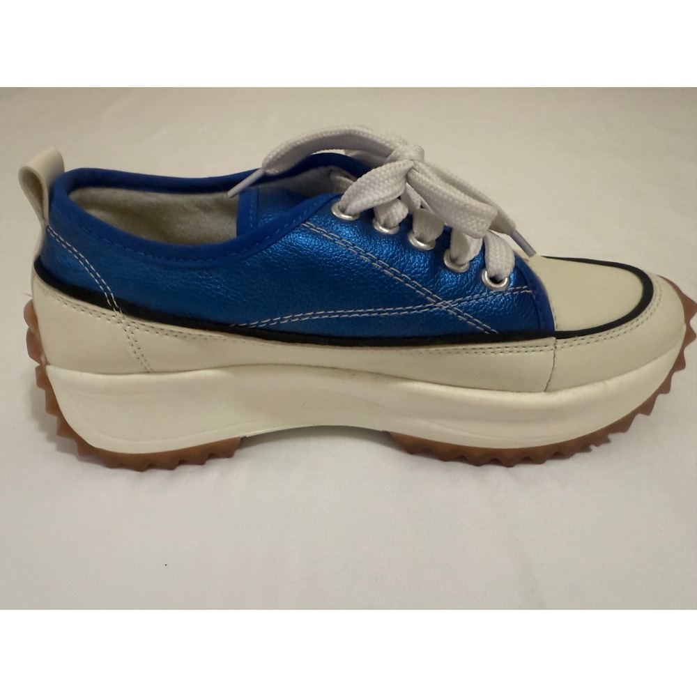MKS Platform Sneakers Women's Blue White Metallic Leather Lace‎ Up Size 8 NWOT - Picture 5 of 9